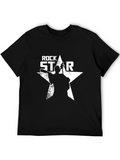 Rock Star Graphic Print Crew Neck Mens T-Shirt