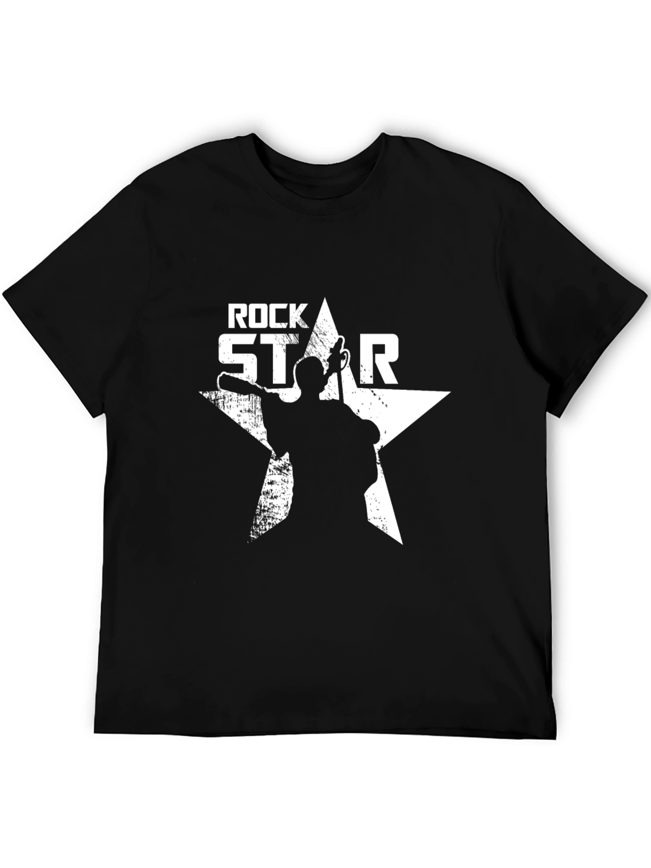 Rock Star Graphic Print Crew Neck Mens T-Shirt