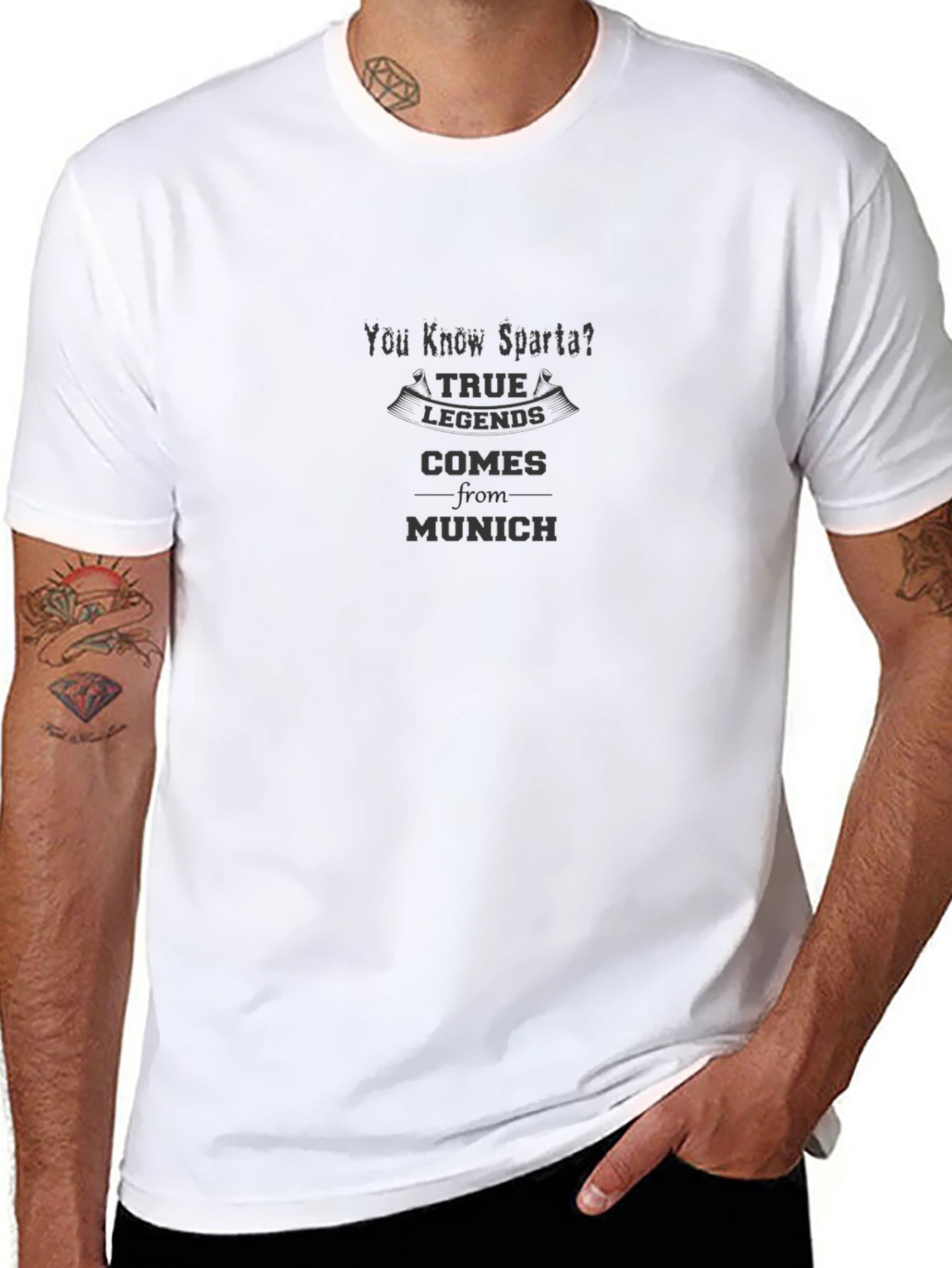 Sparta Munich Mens Black T-Shirt - Legends Edition
