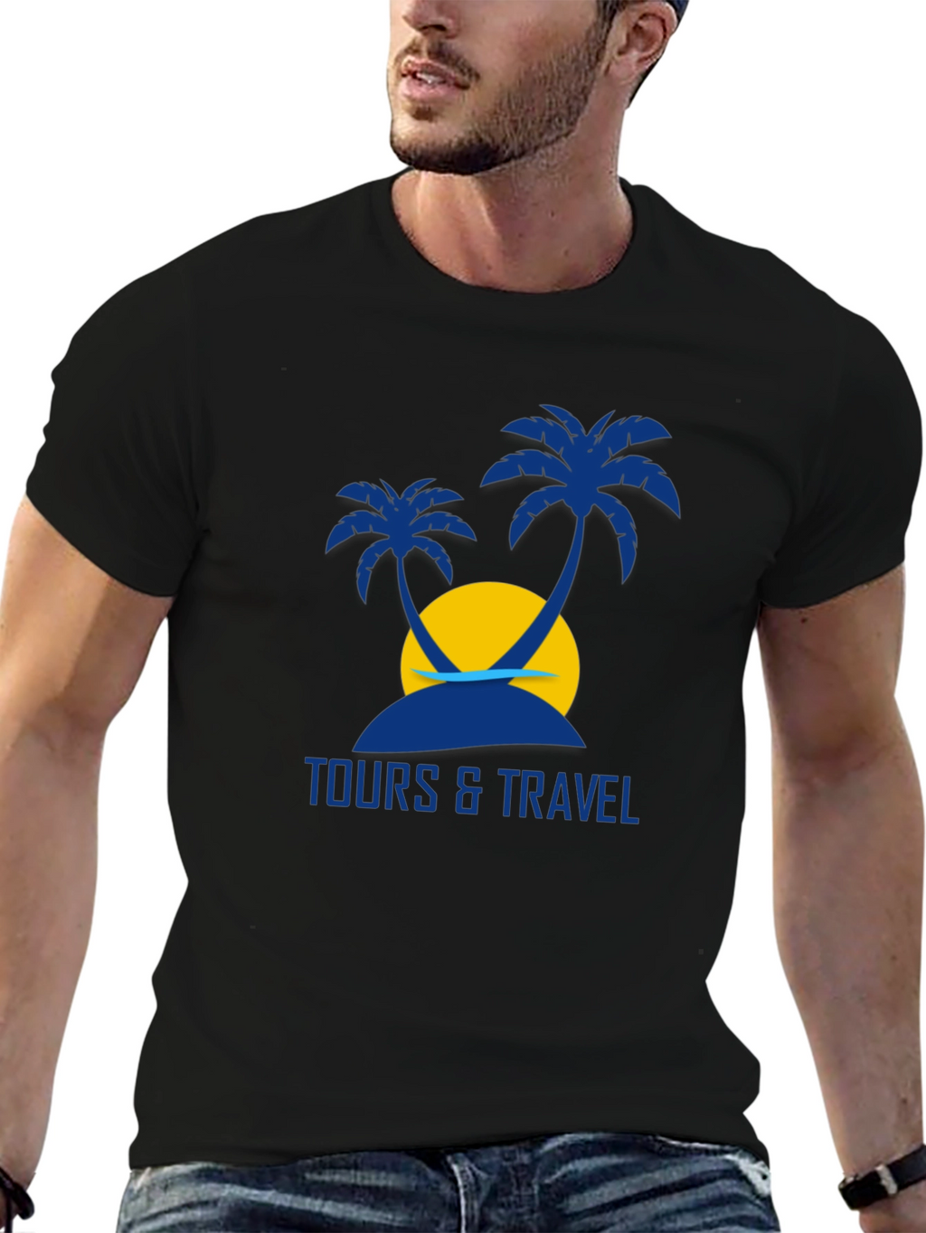 Tours & Travel Graphic Black T-Shirt