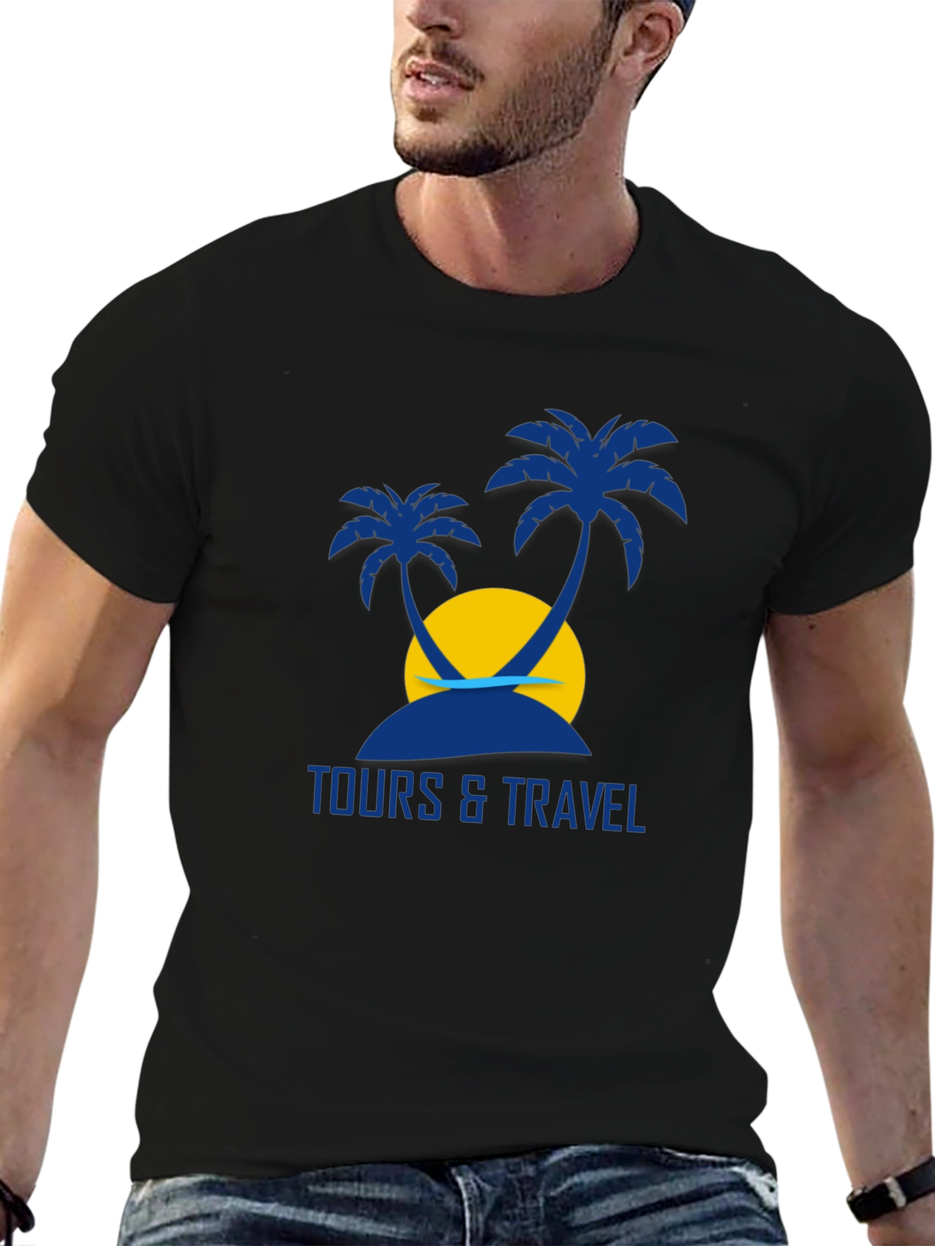 Tours & Travel Graphic Black T-Shirt