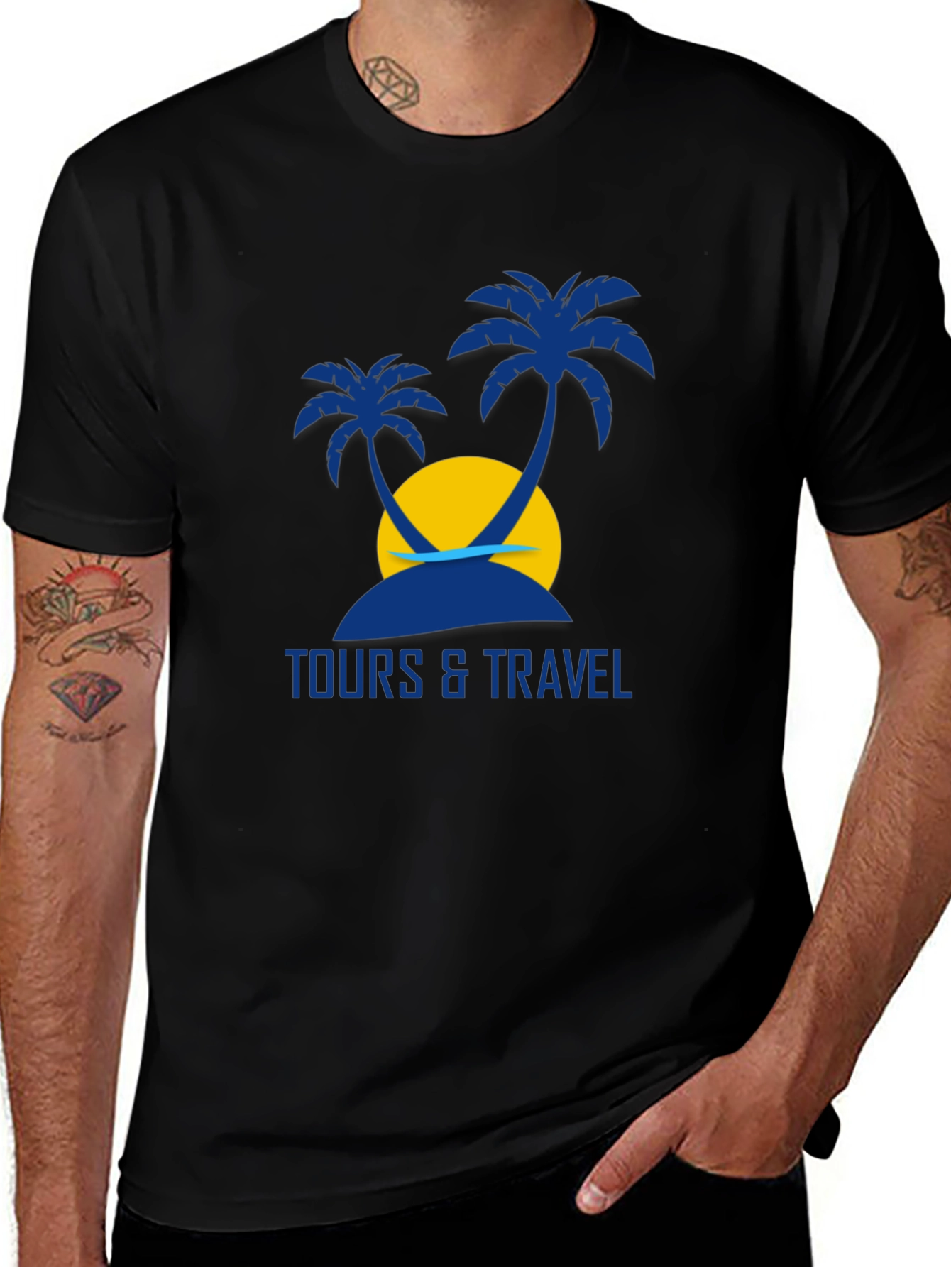 Tours & Travel Graphic Black T-Shirt