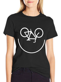 Smiling Bicycle Graphic Tee - Black