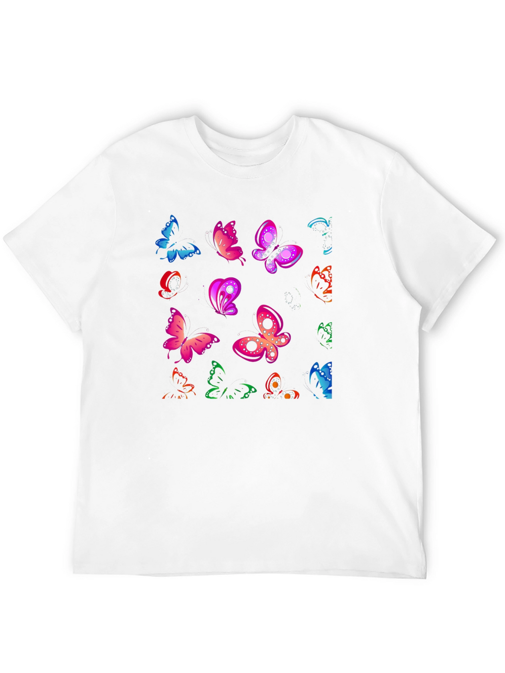 Butterfly Print Black T-Shirt