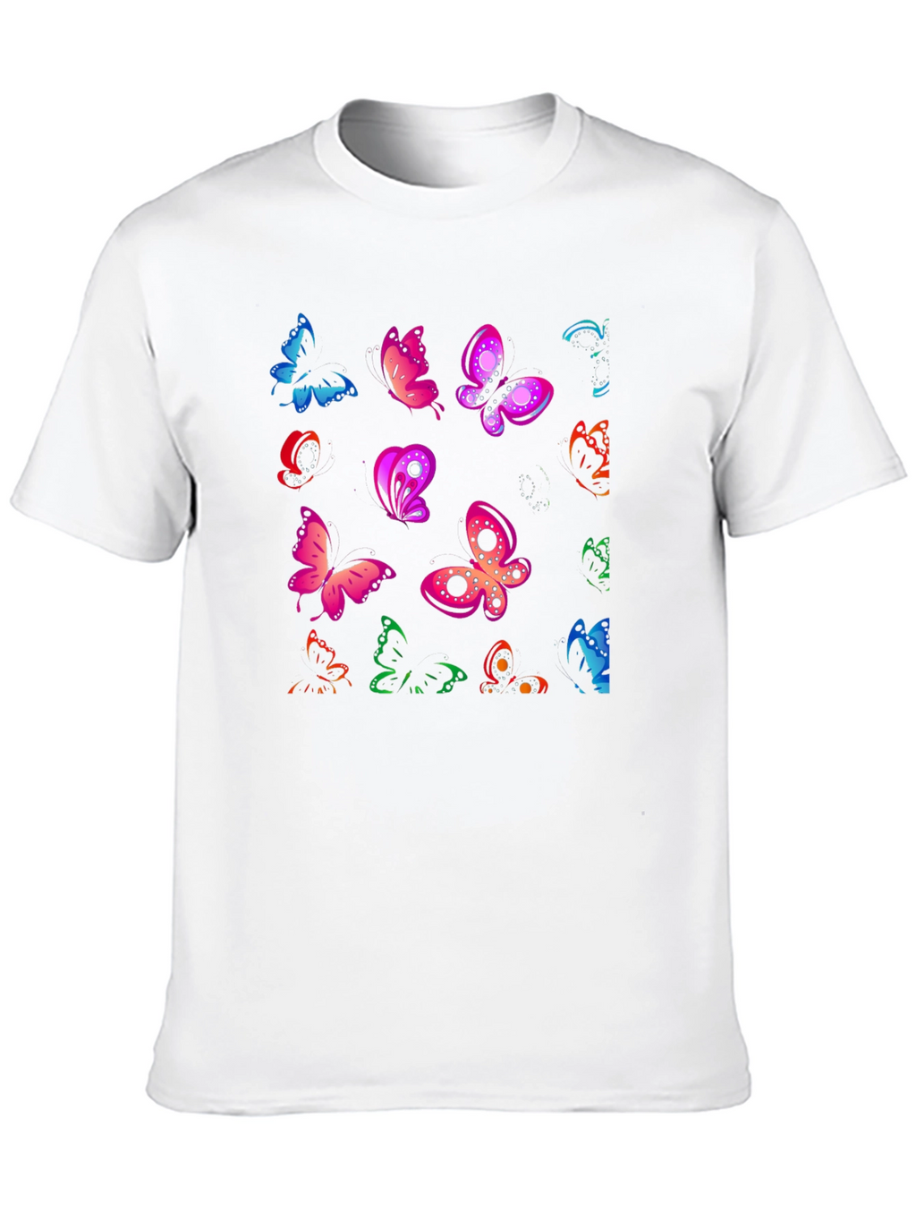 Butterfly Print Black T-Shirt