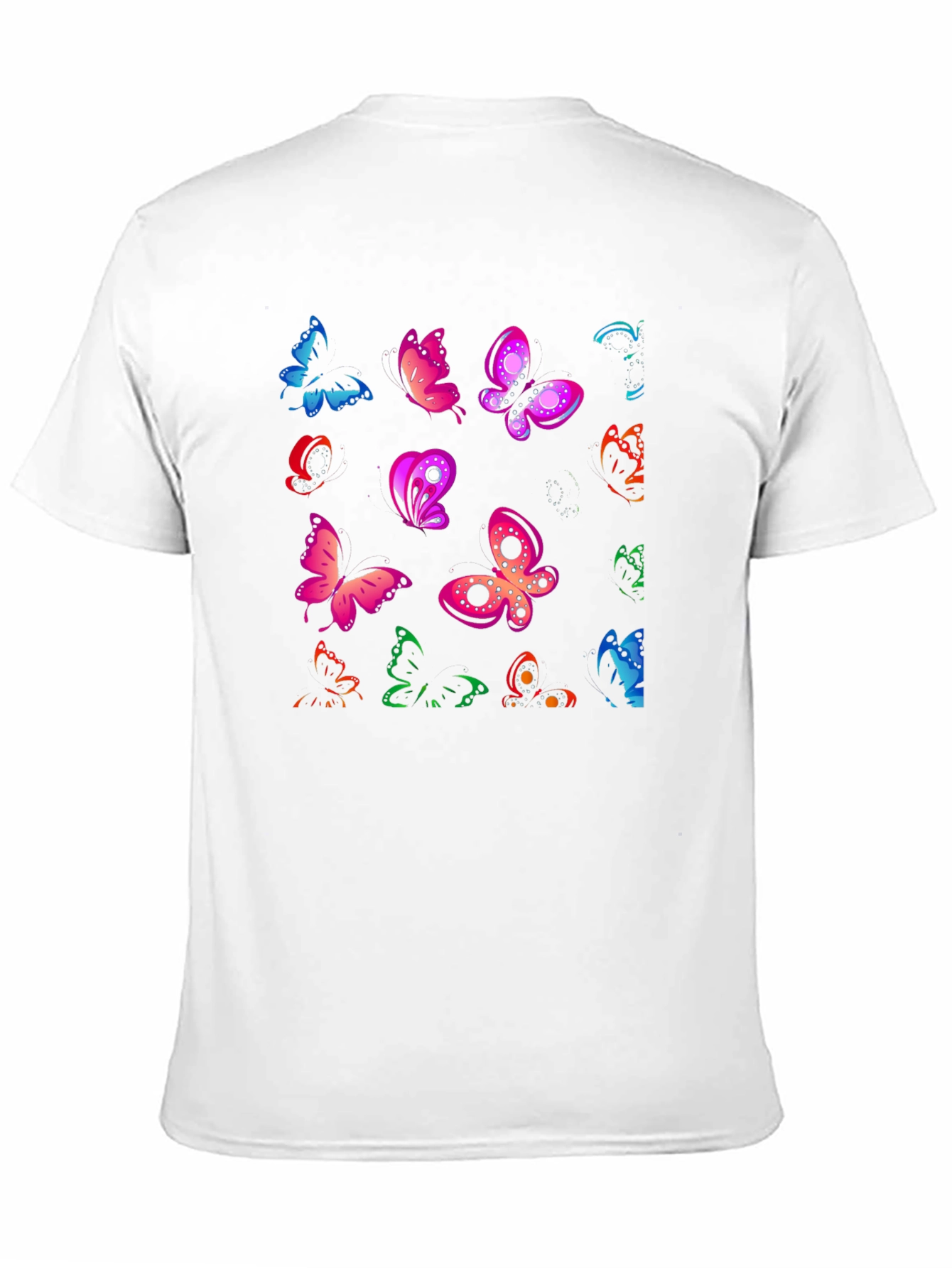 Butterfly Print Black T-Shirt