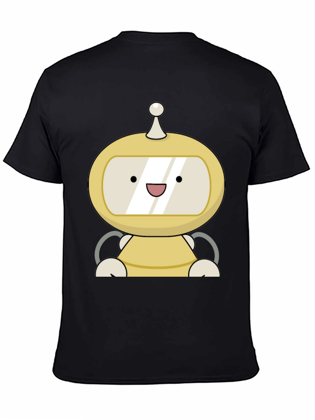 Cute Robot Graphic Black T-Shirt