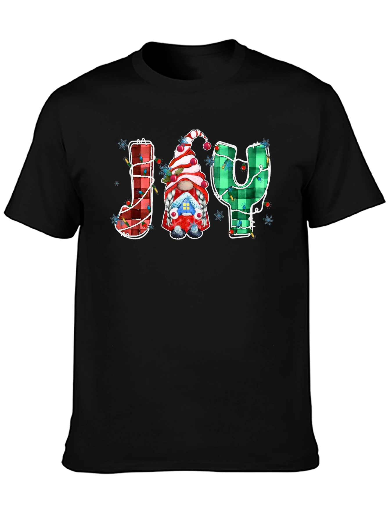 Festive Joy Gnome Christmas Graphic Tee