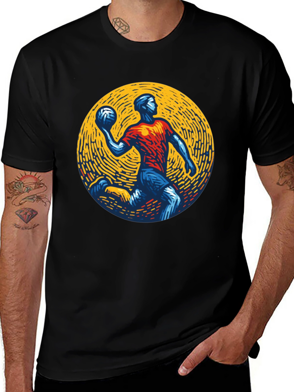 Athletic Graphic Tee - Handball Player