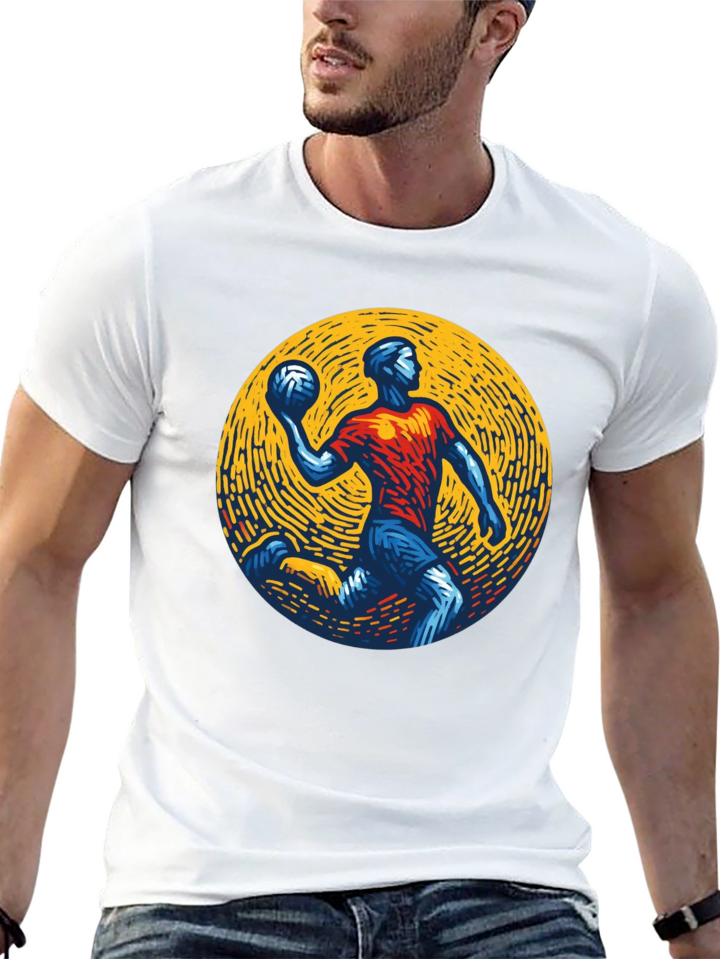 Athletic Graphic Tee - Handball Player