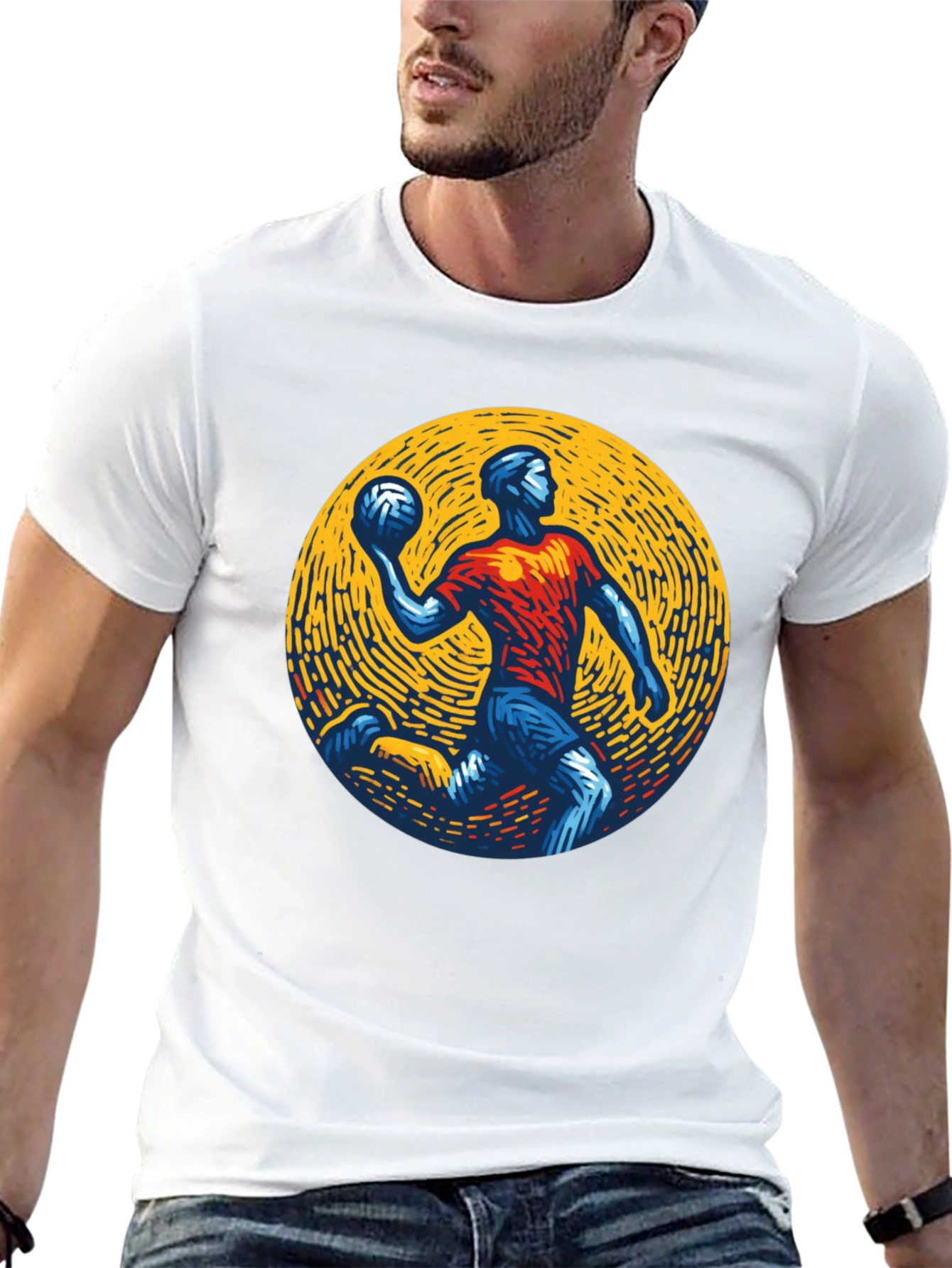 Athletic Graphic Tee - Handball Player