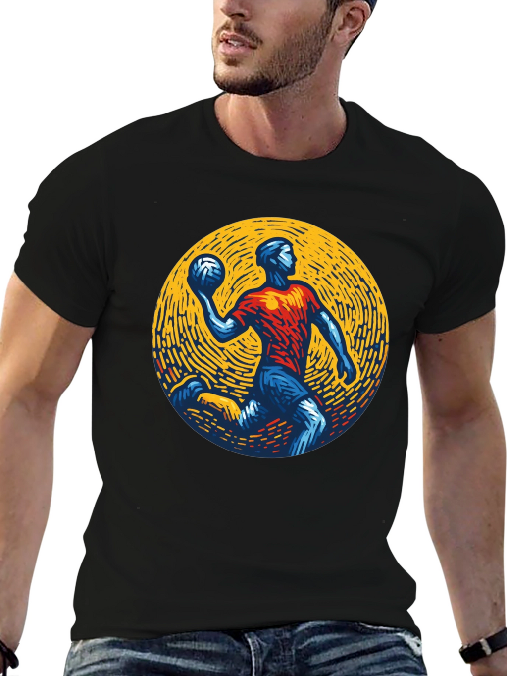 Athletic Graphic Tee - Handball Player