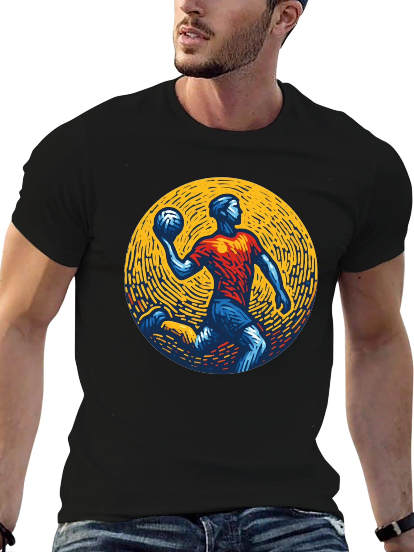 Athletic Graphic Tee - Handball Player
