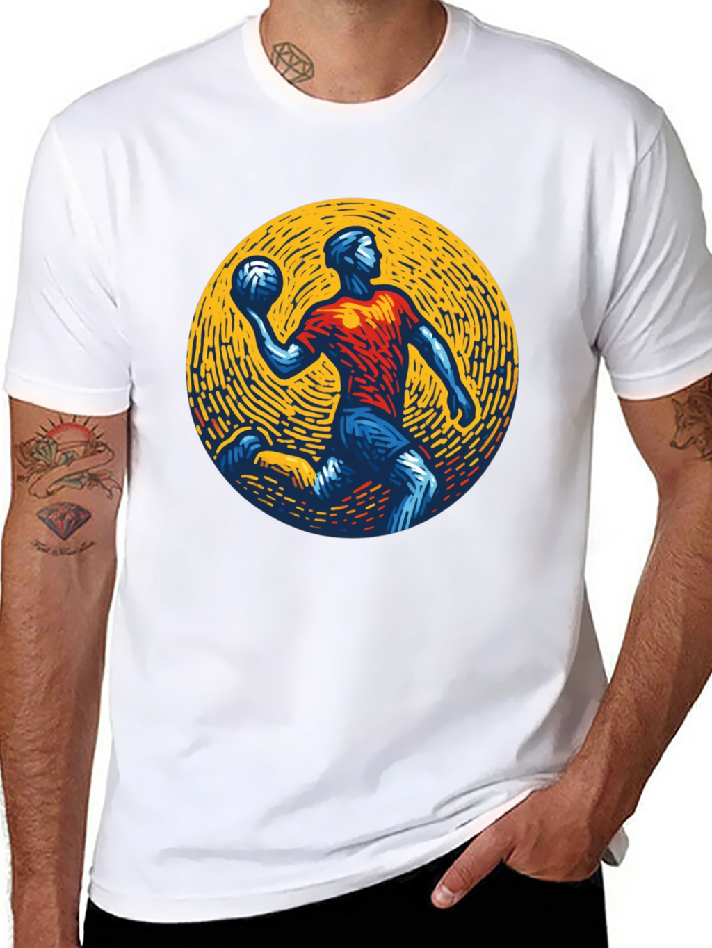 Athletic Graphic Tee - Handball Player