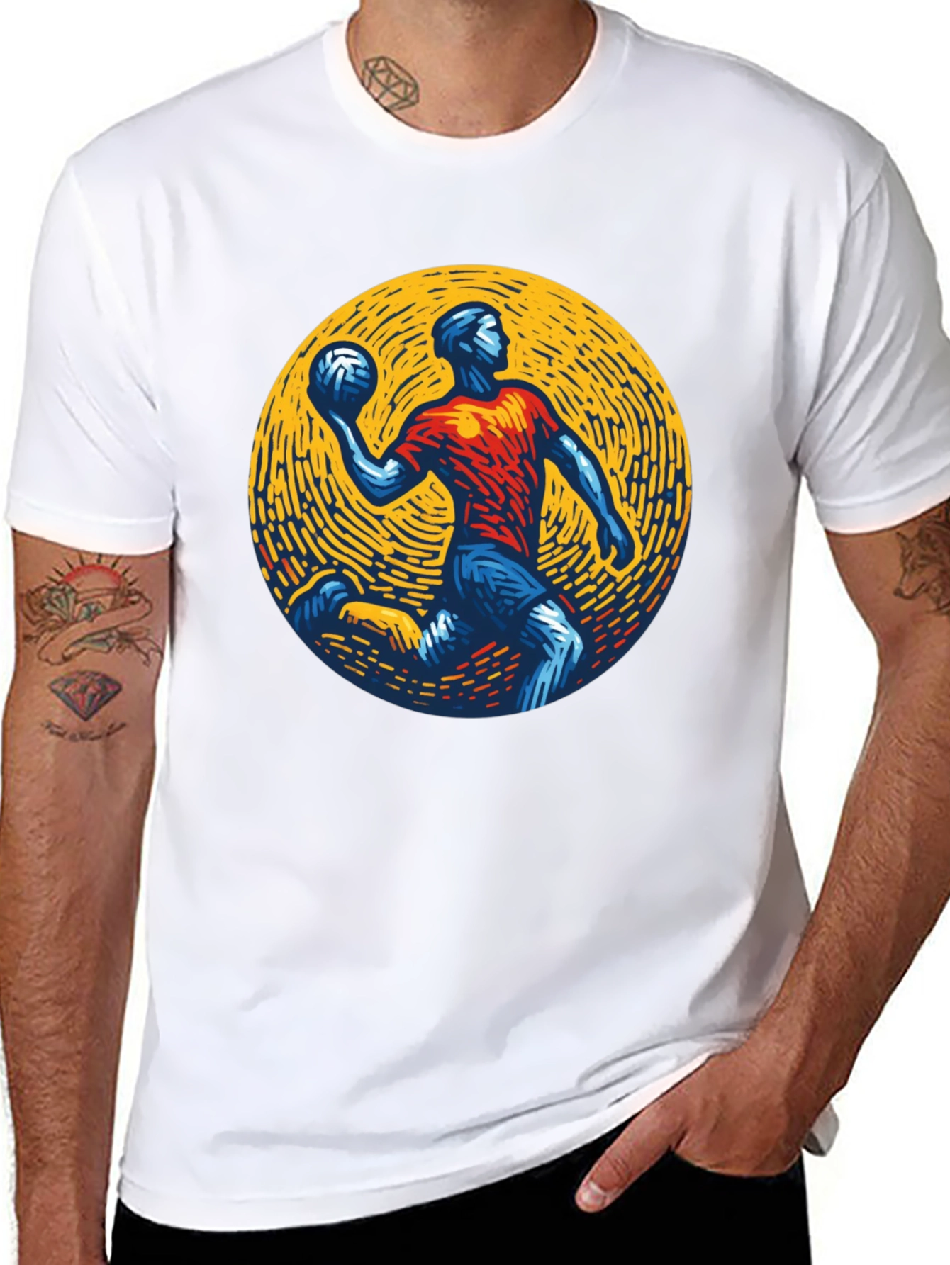 Athletic Graphic Tee - Handball Player