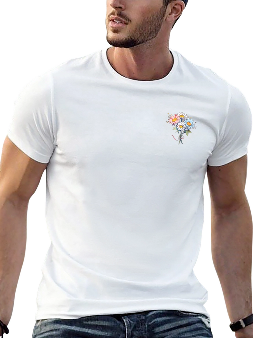 Floral Bouquet Graphic Tee - Soft Cotton