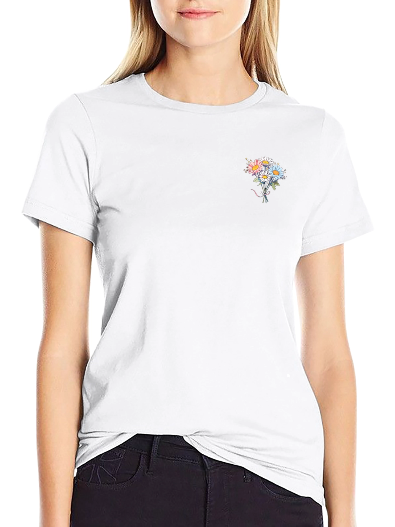 Floral Bouquet Graphic Tee - Soft Cotton