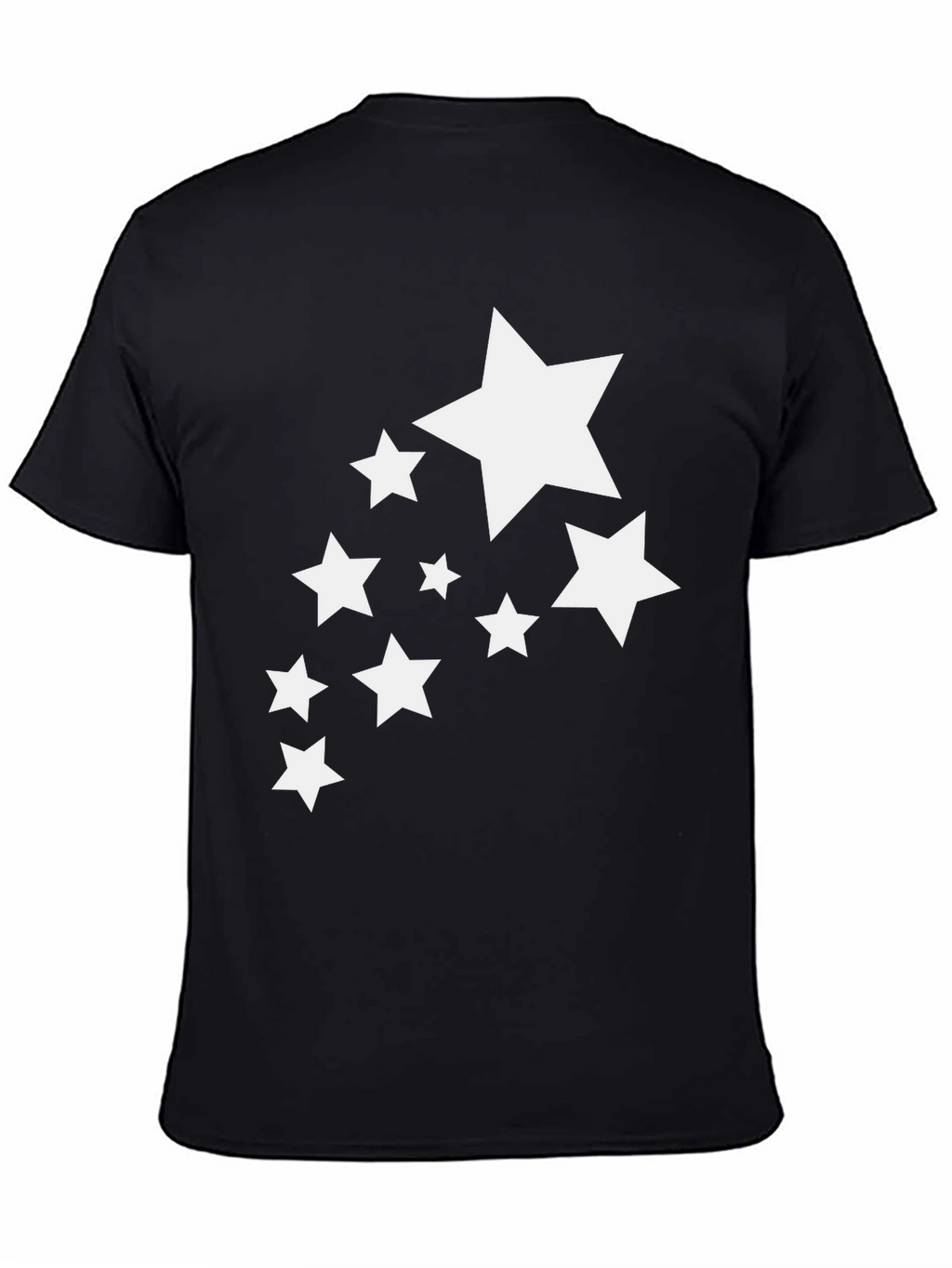 Stylish Black T-Shirt with White Stars Graphic