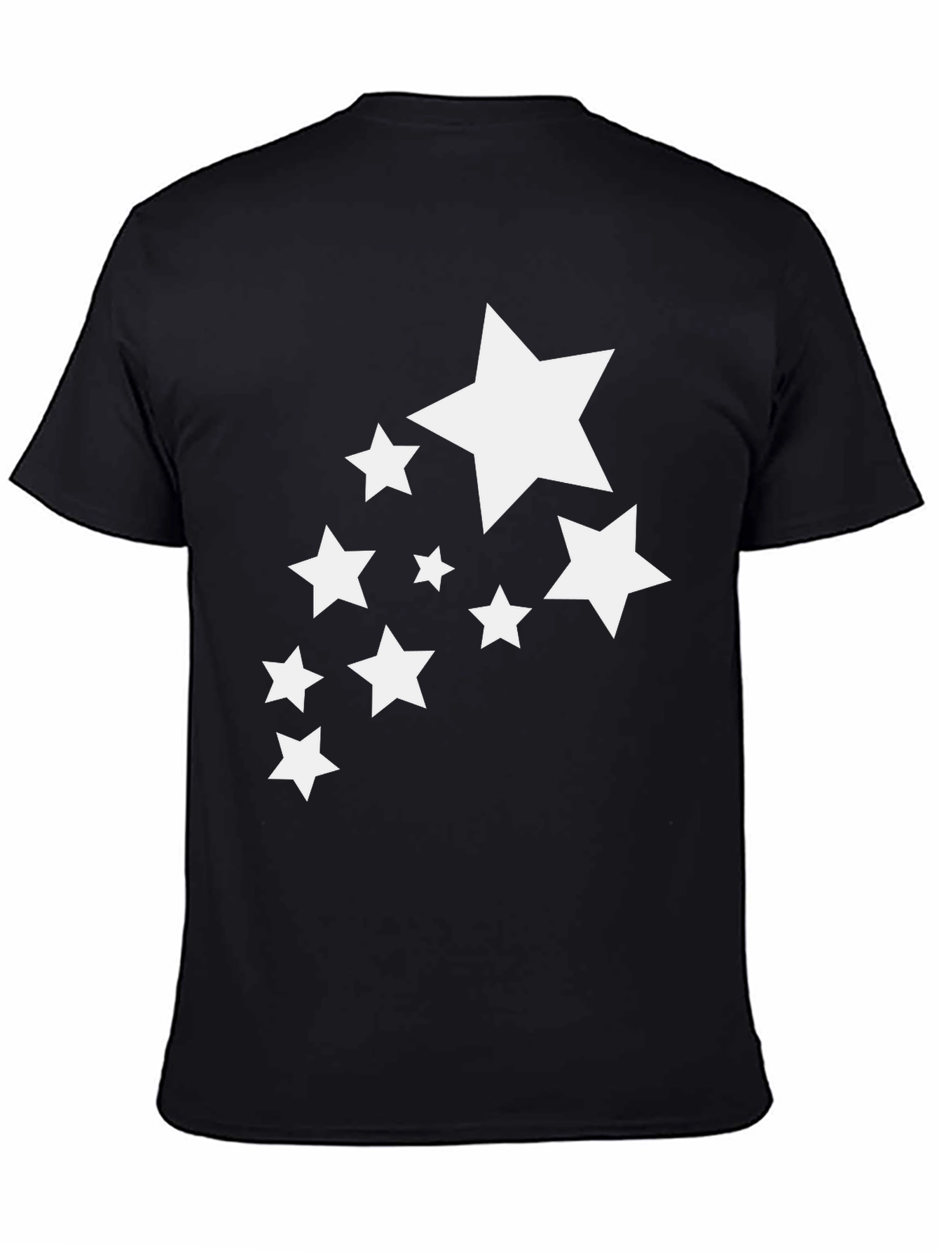 Stylish Black T-Shirt with White Stars Graphic