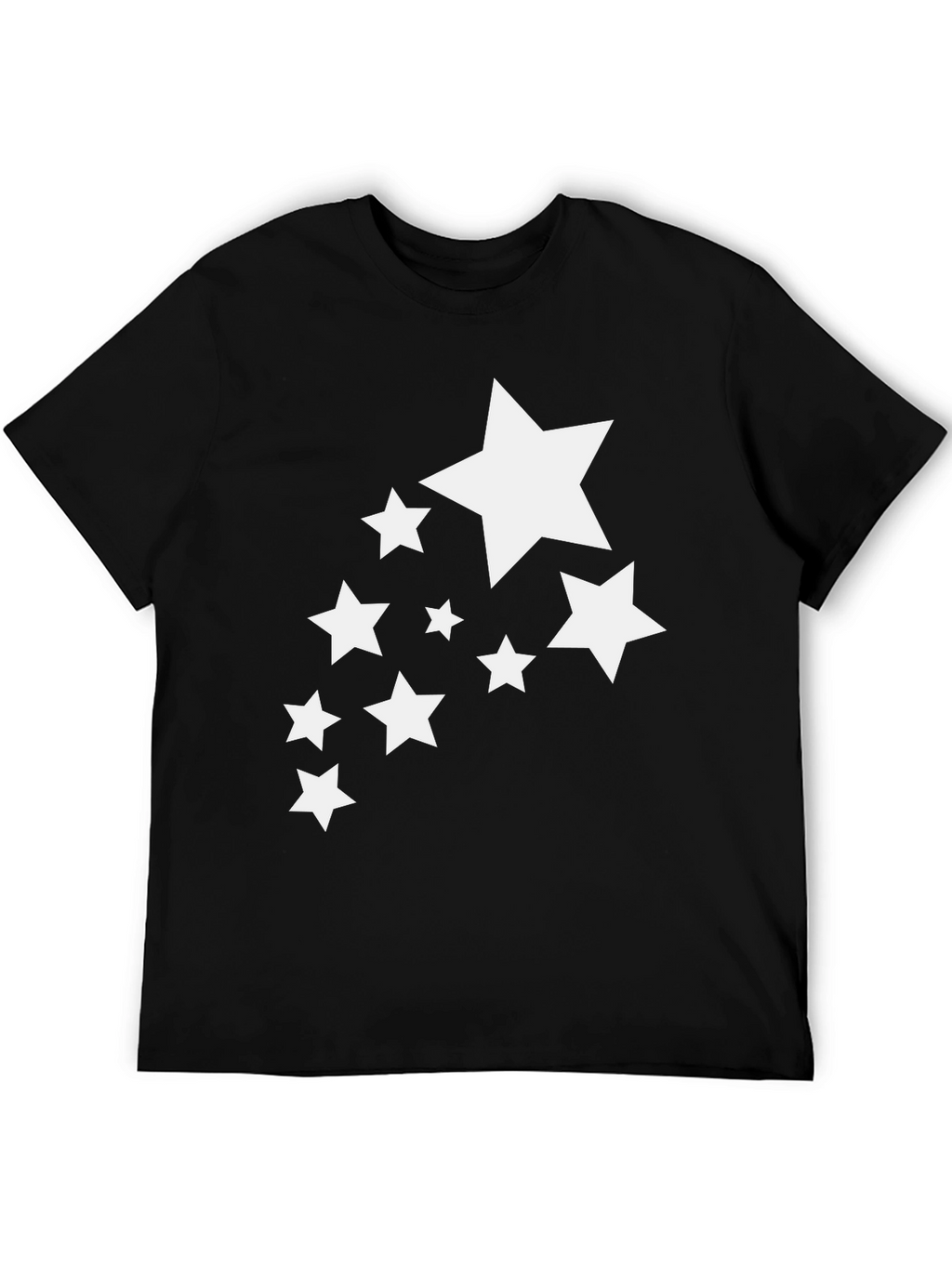 Stylish Black T-Shirt with White Stars Graphic