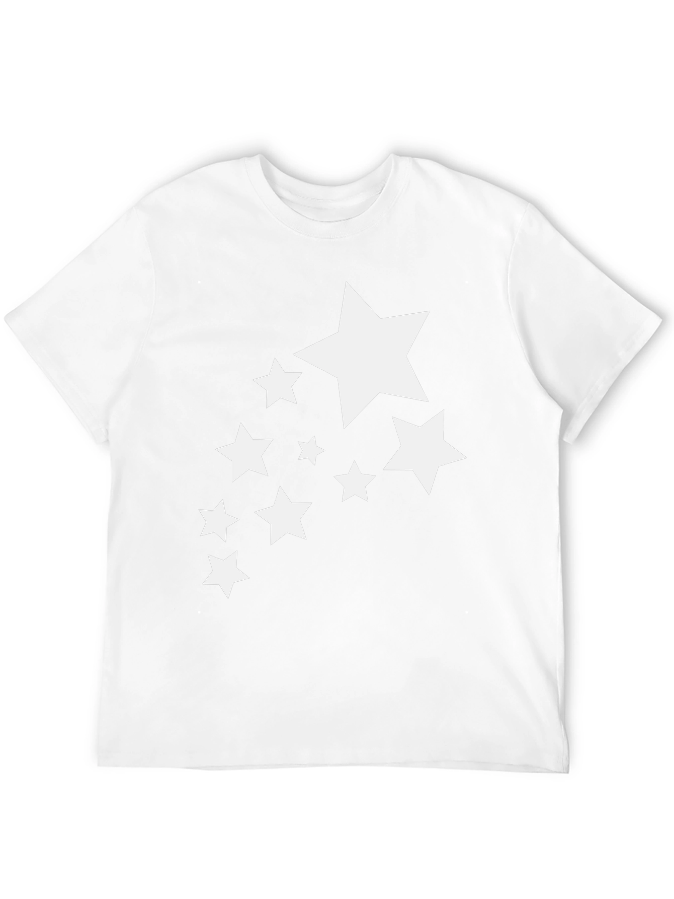 Stylish Black T-Shirt with White Stars Graphic