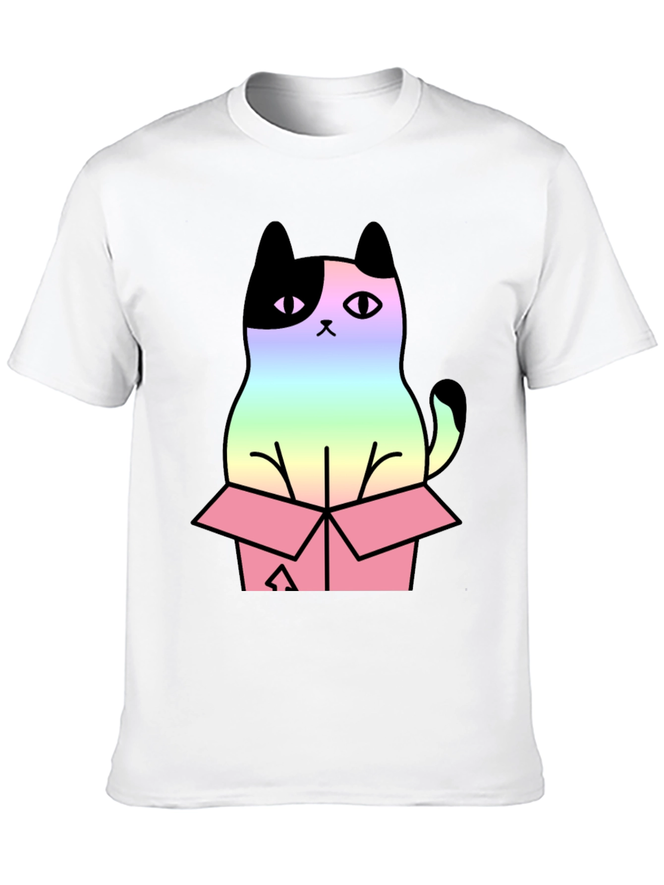 Rainbow Cat in Box Graphic Tee