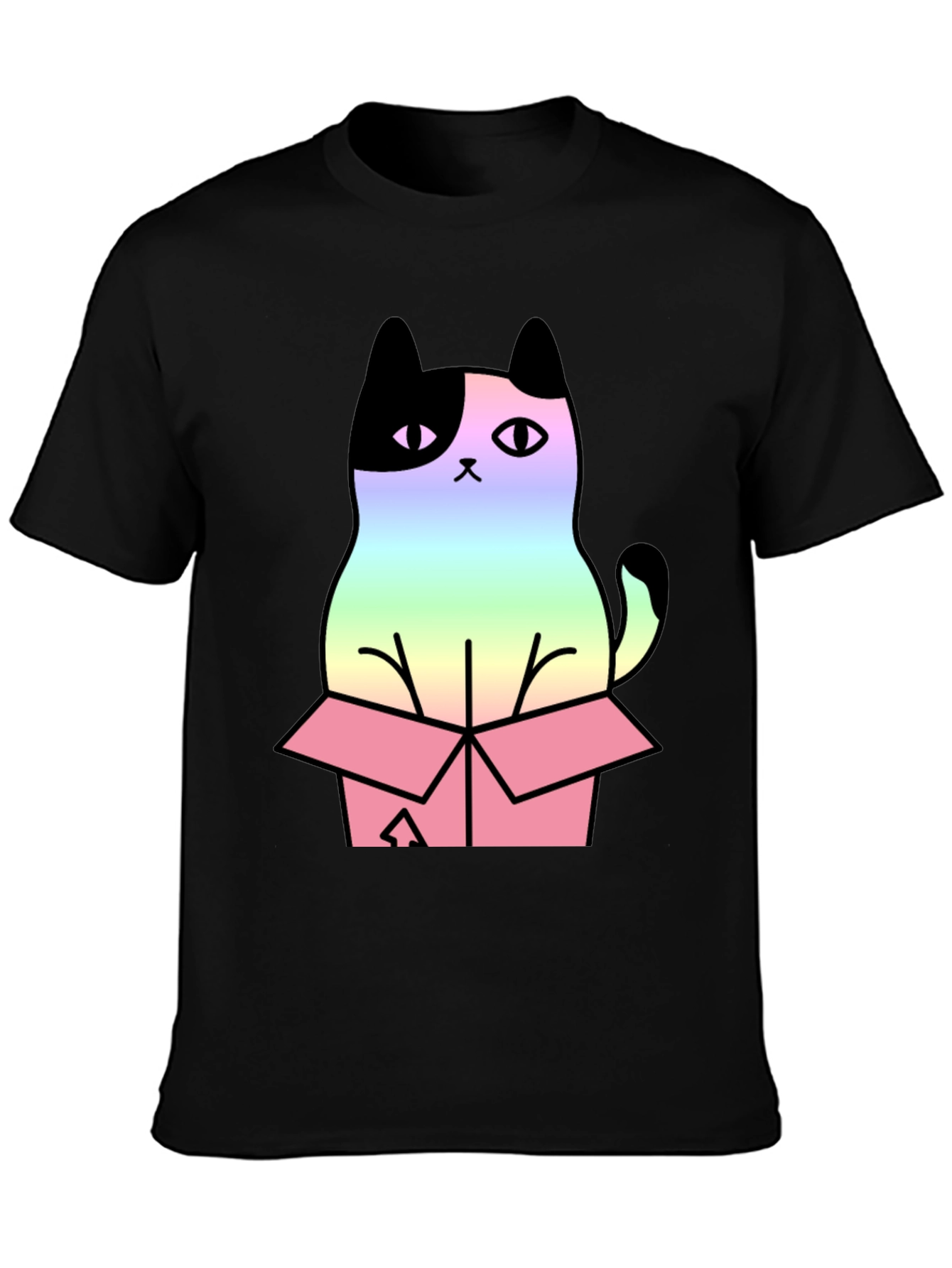 Rainbow Cat in Box Graphic Tee