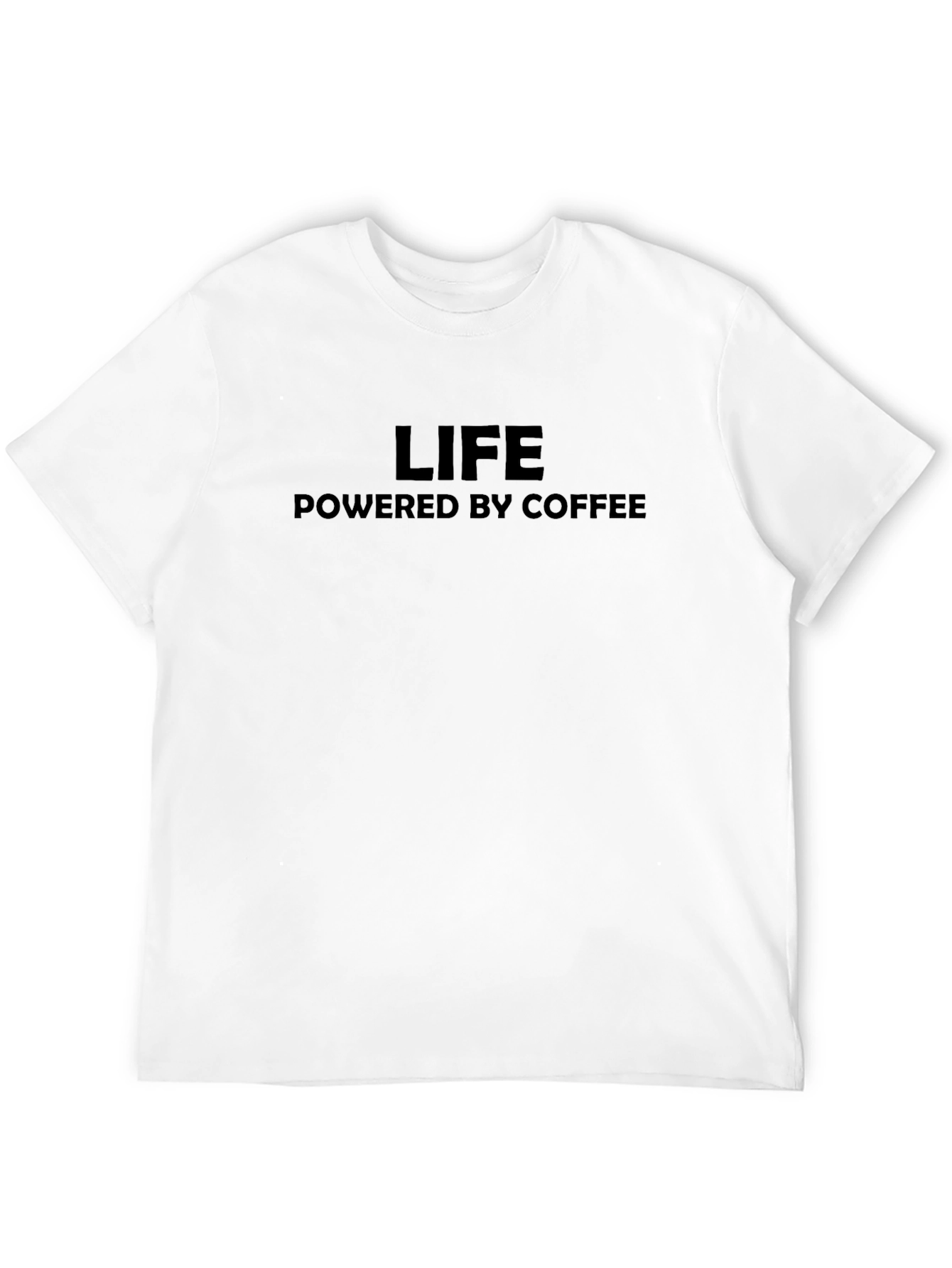 Life Powered by Coffee Black T-Shirt