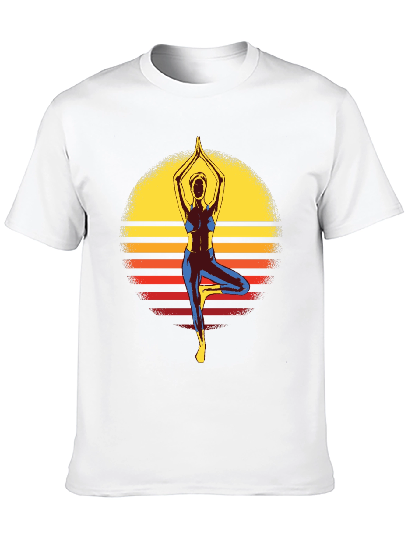 Yoga Sunset Graphic Tee - Tree Pose
