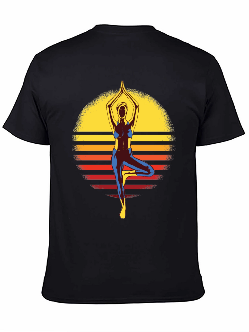 Yoga Sunset Graphic Tee - Tree Pose
