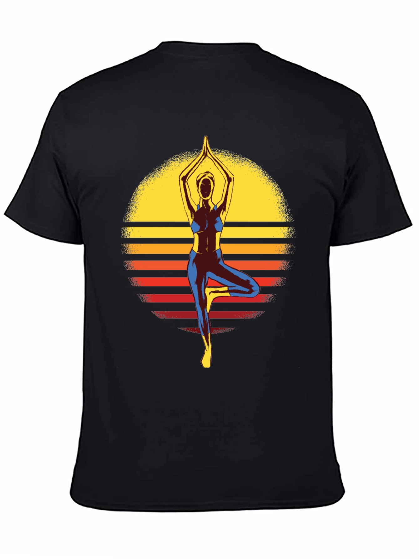 Yoga Sunset Graphic Tee - Tree Pose