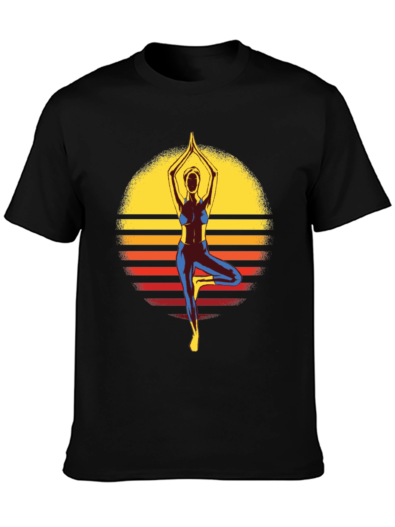 Yoga Sunset Graphic Tee - Tree Pose