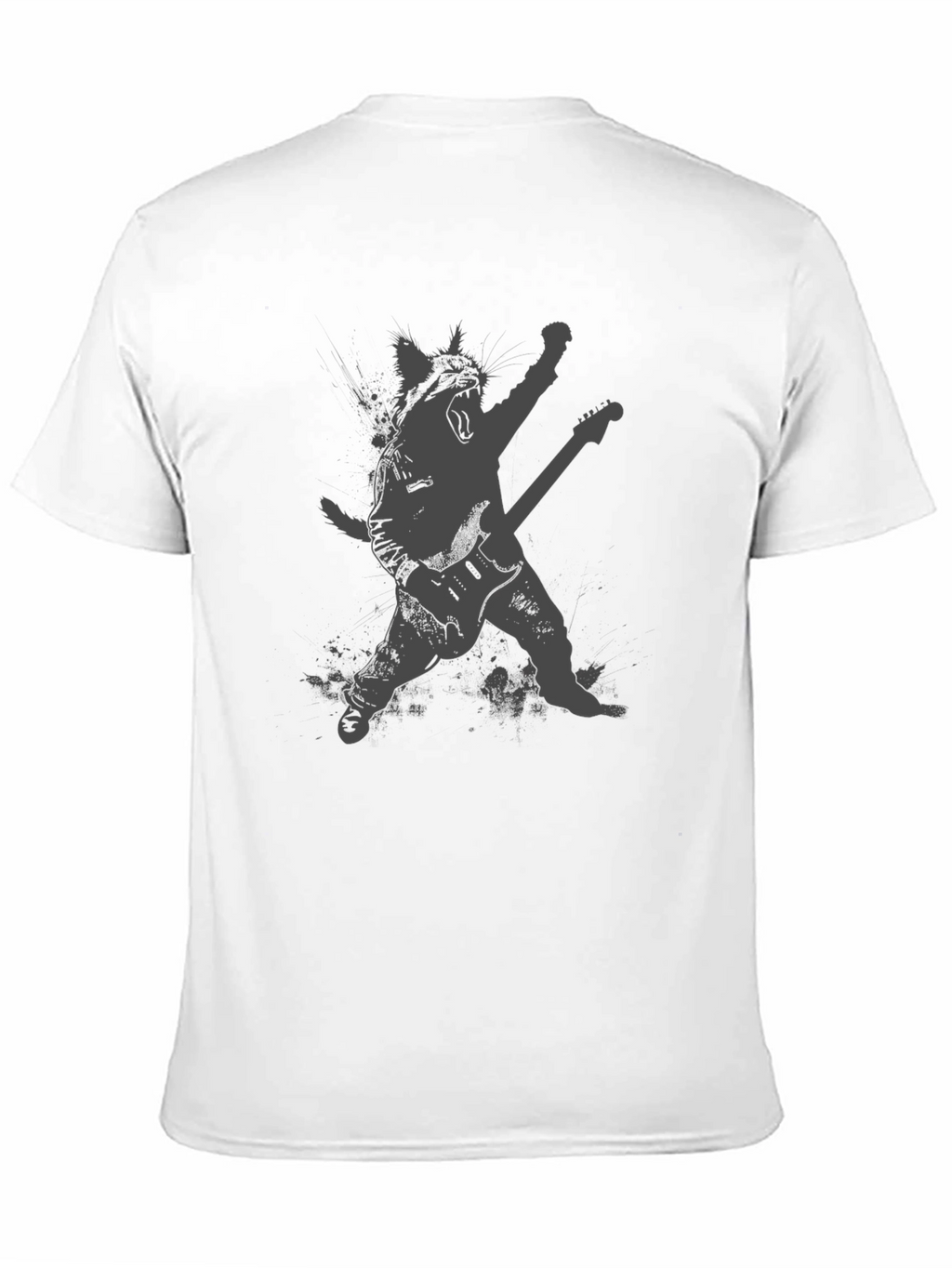 Rock Cat Black T-Shirt - Guitar Hero