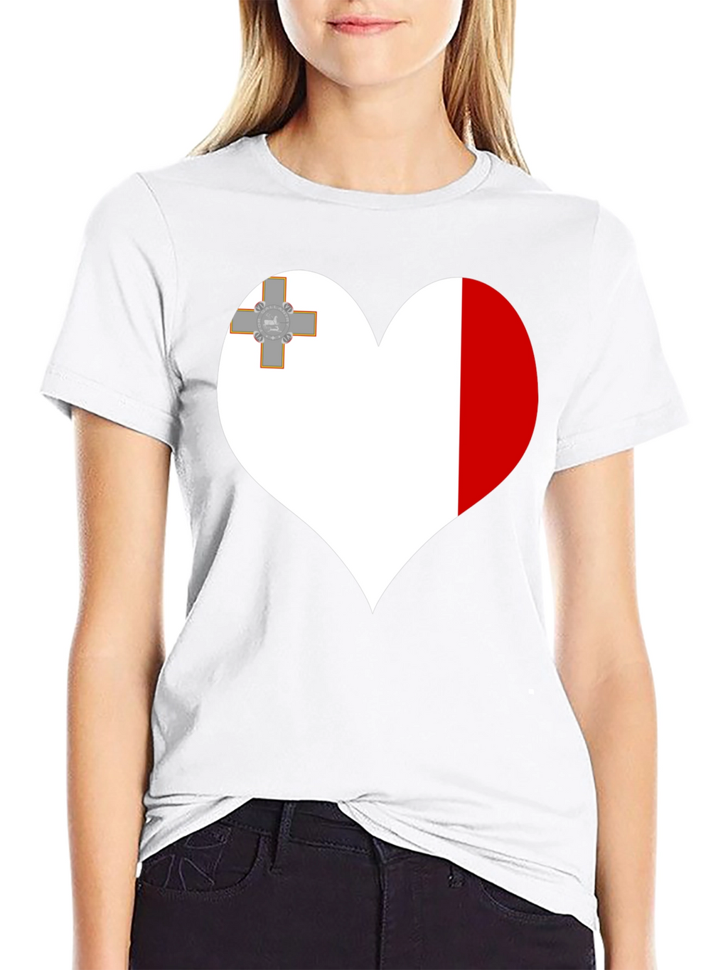 Malta Flag Heart T-Shirt