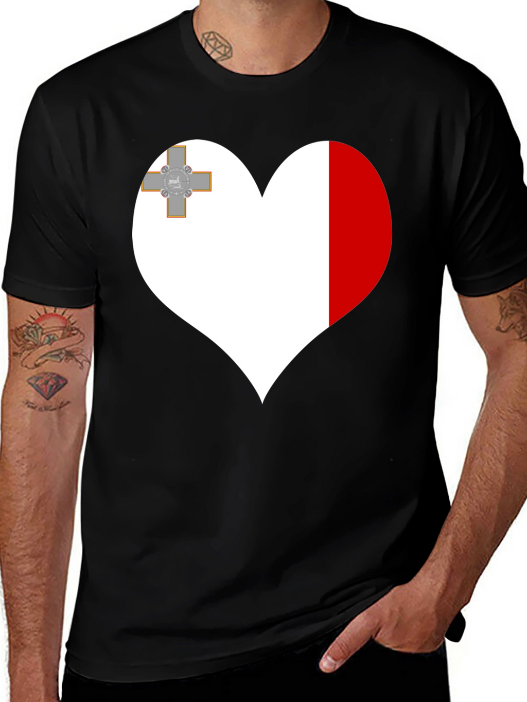 Malta Flag Heart T-Shirt