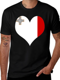 Malta Flag Heart T-Shirt