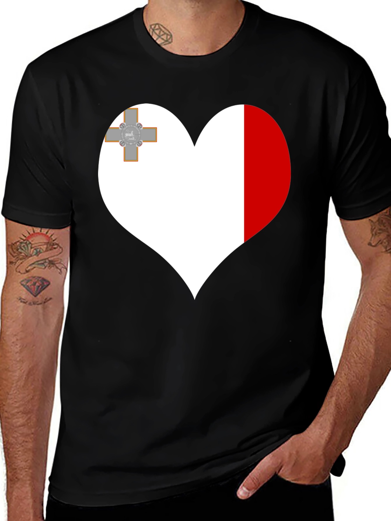 Malta Flag Heart T-Shirt