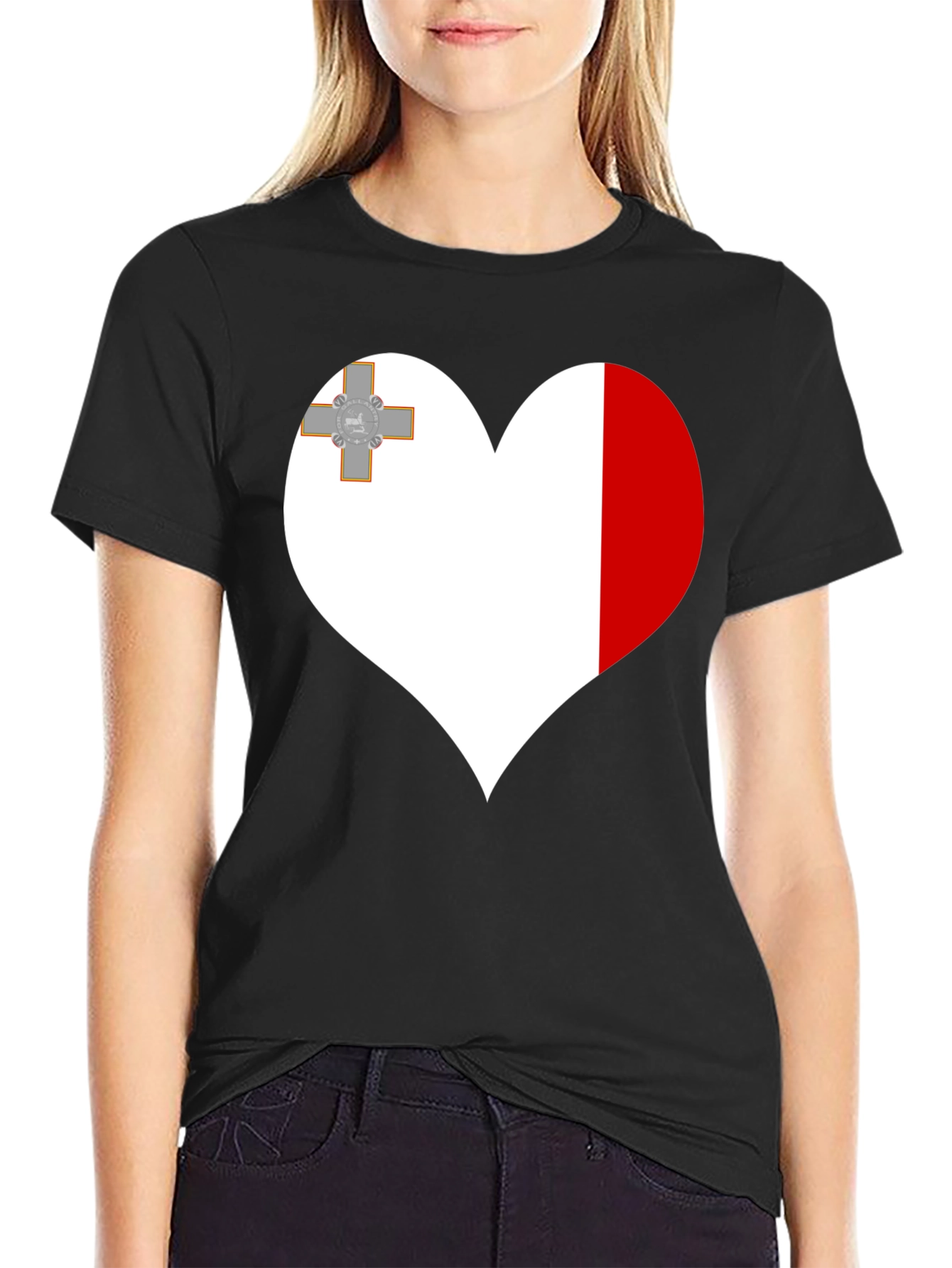 Malta Flag Heart T-Shirt
