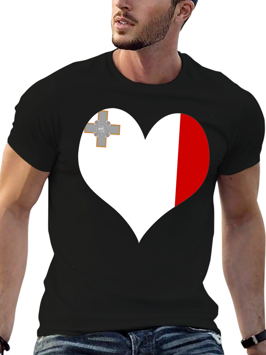 Malta Flag Heart T-Shirt