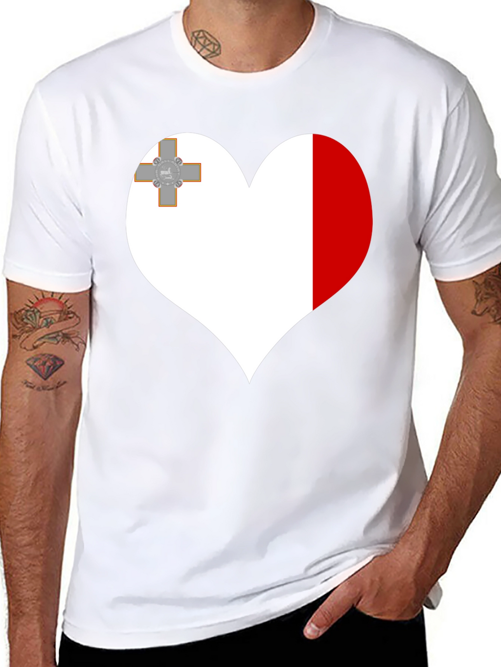 Malta Flag Heart T-Shirt