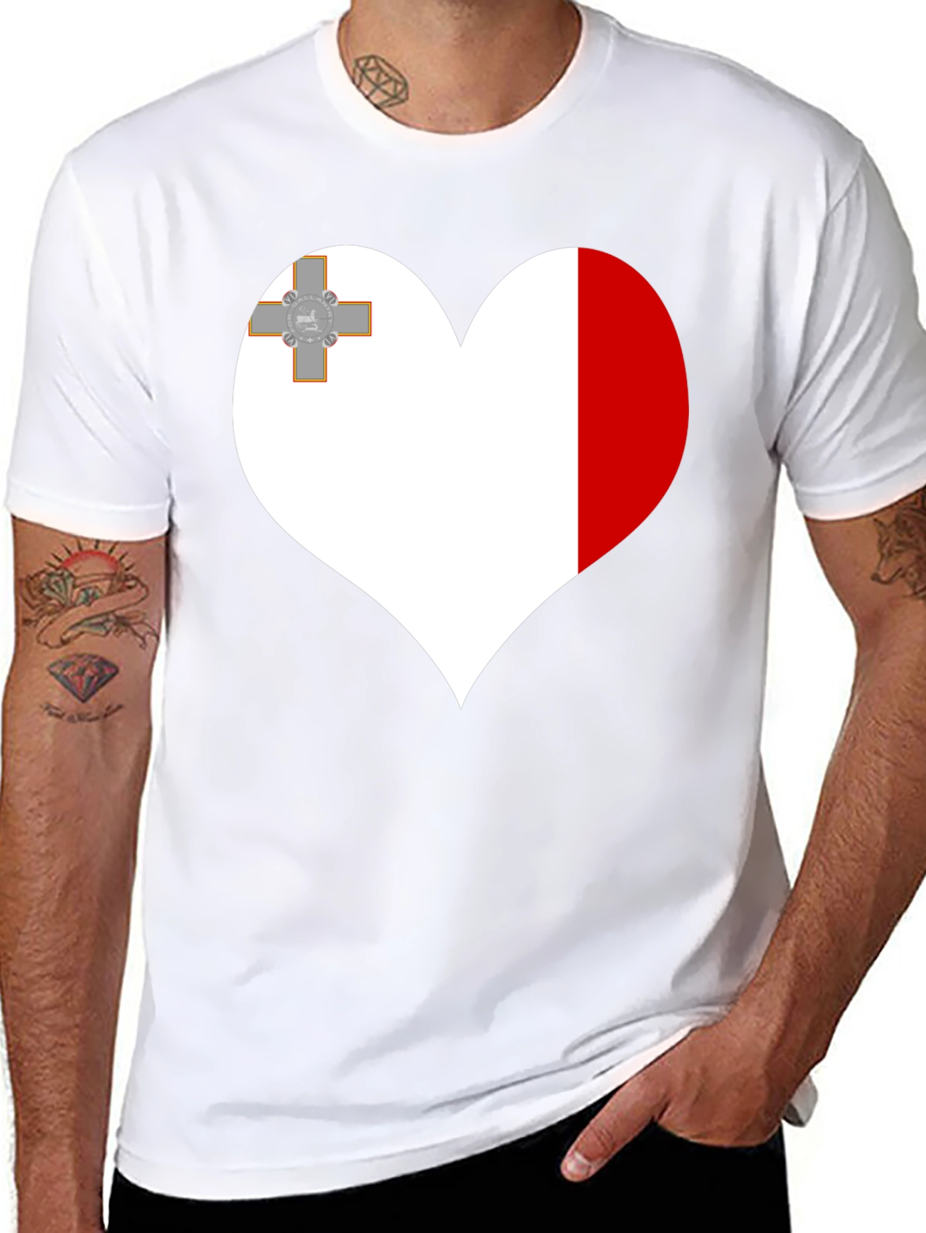Malta Flag Heart T-Shirt