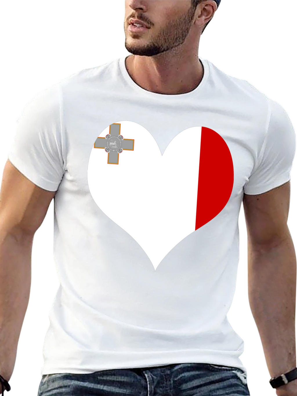 Malta Flag Heart T-Shirt