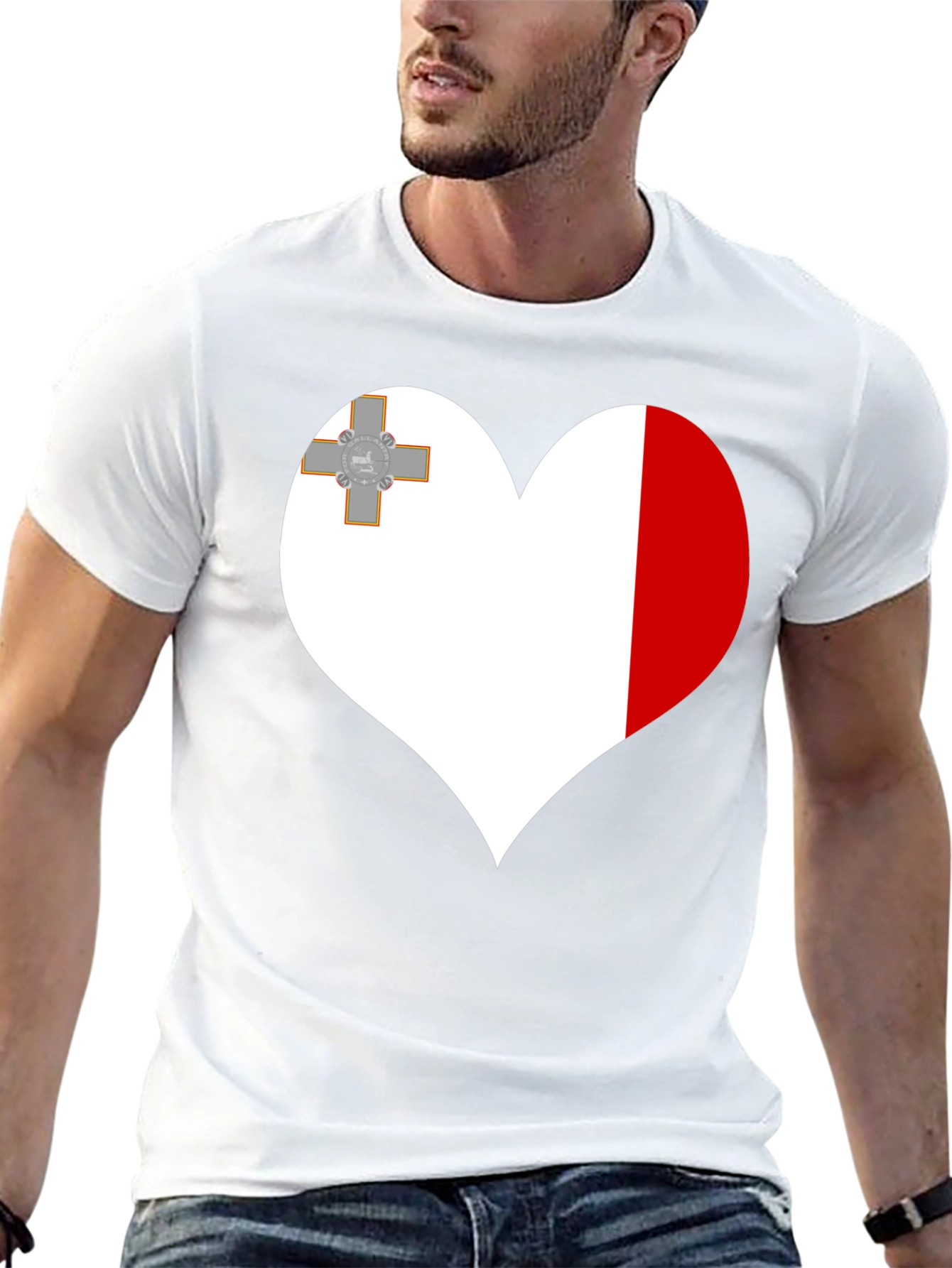 Malta Flag Heart T-Shirt