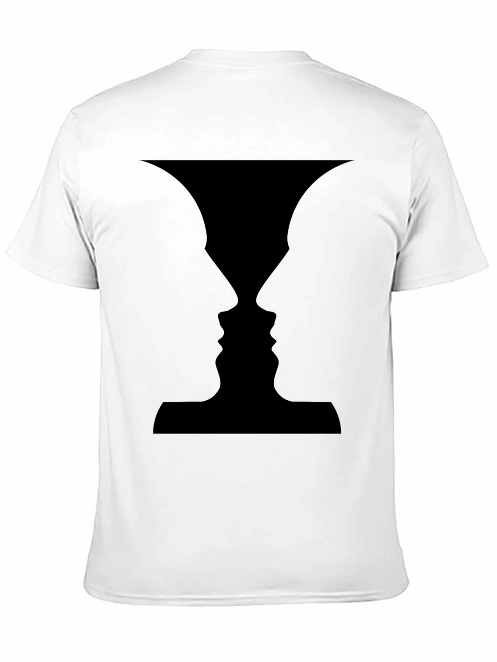 Optical Illusion Faces Black T-Shirt