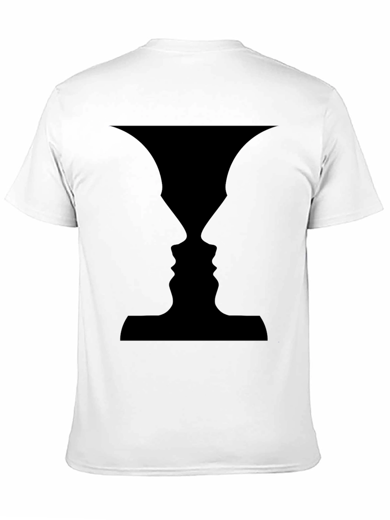 Optical Illusion Faces Black T-Shirt