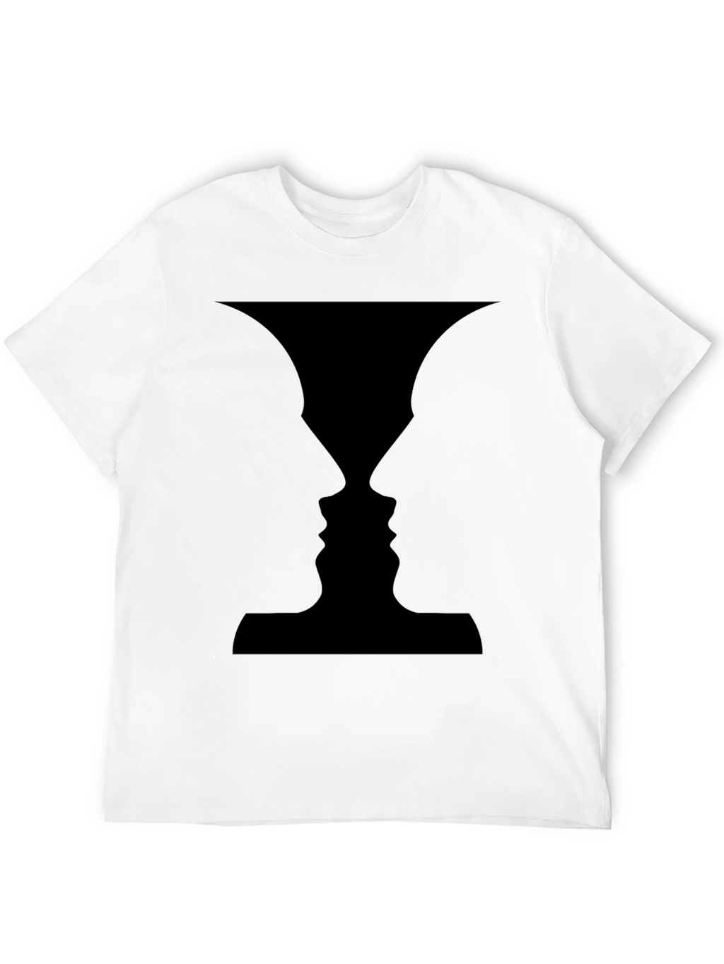 Optical Illusion Faces Black T-Shirt
