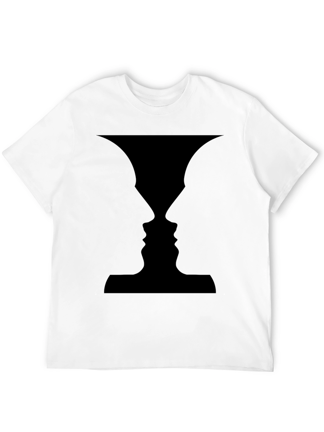 Optical Illusion Faces Black T-Shirt