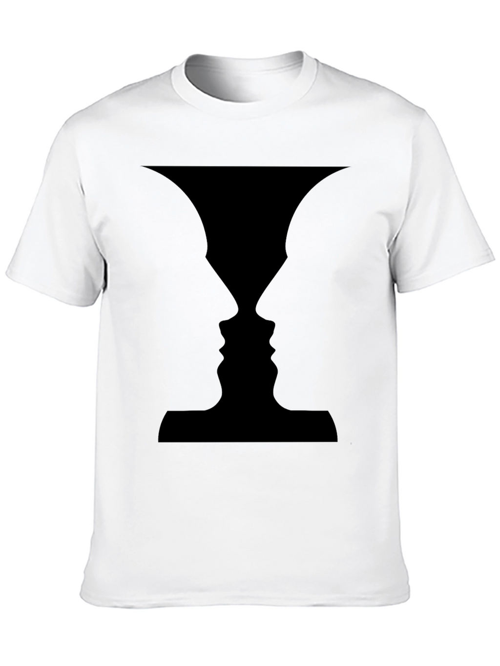 Optical Illusion Faces Black T-Shirt