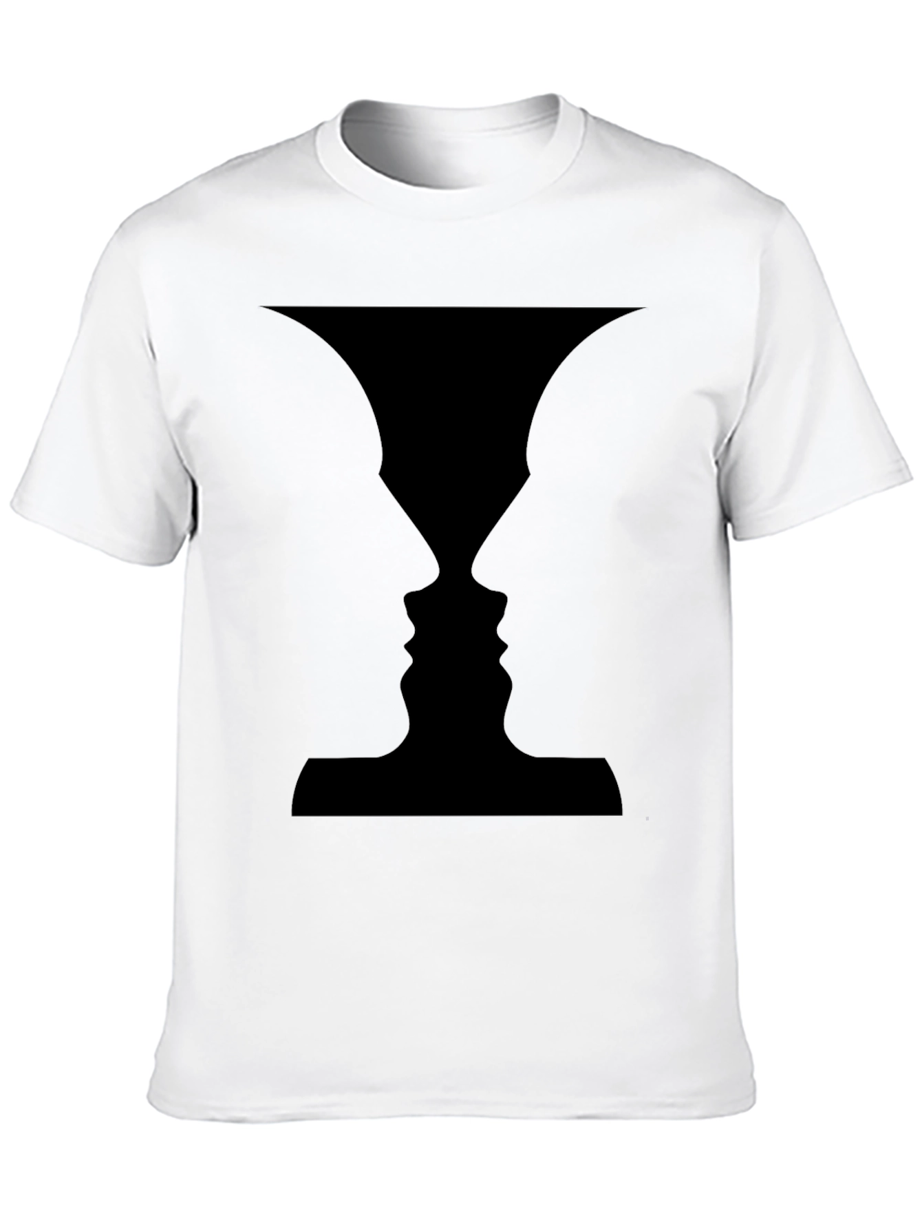 Optical Illusion Faces Black T-Shirt