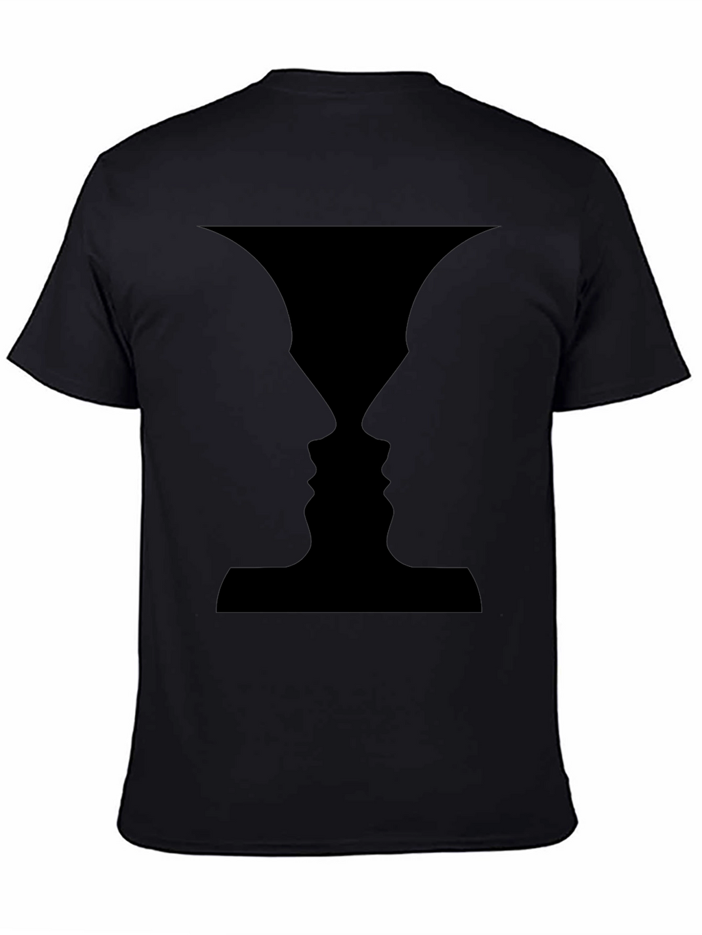 Optical Illusion Faces Black T-Shirt